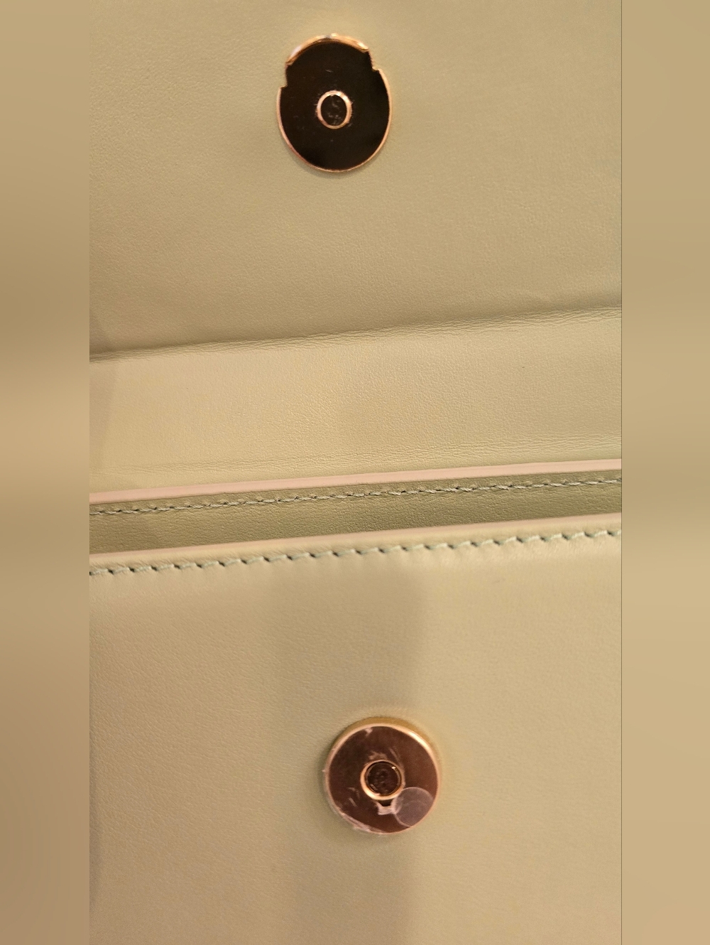 NWT Jacquemus Moyen Top-Handle Bag in Light Sage Green with Gold Logo - Picture 7 of 10